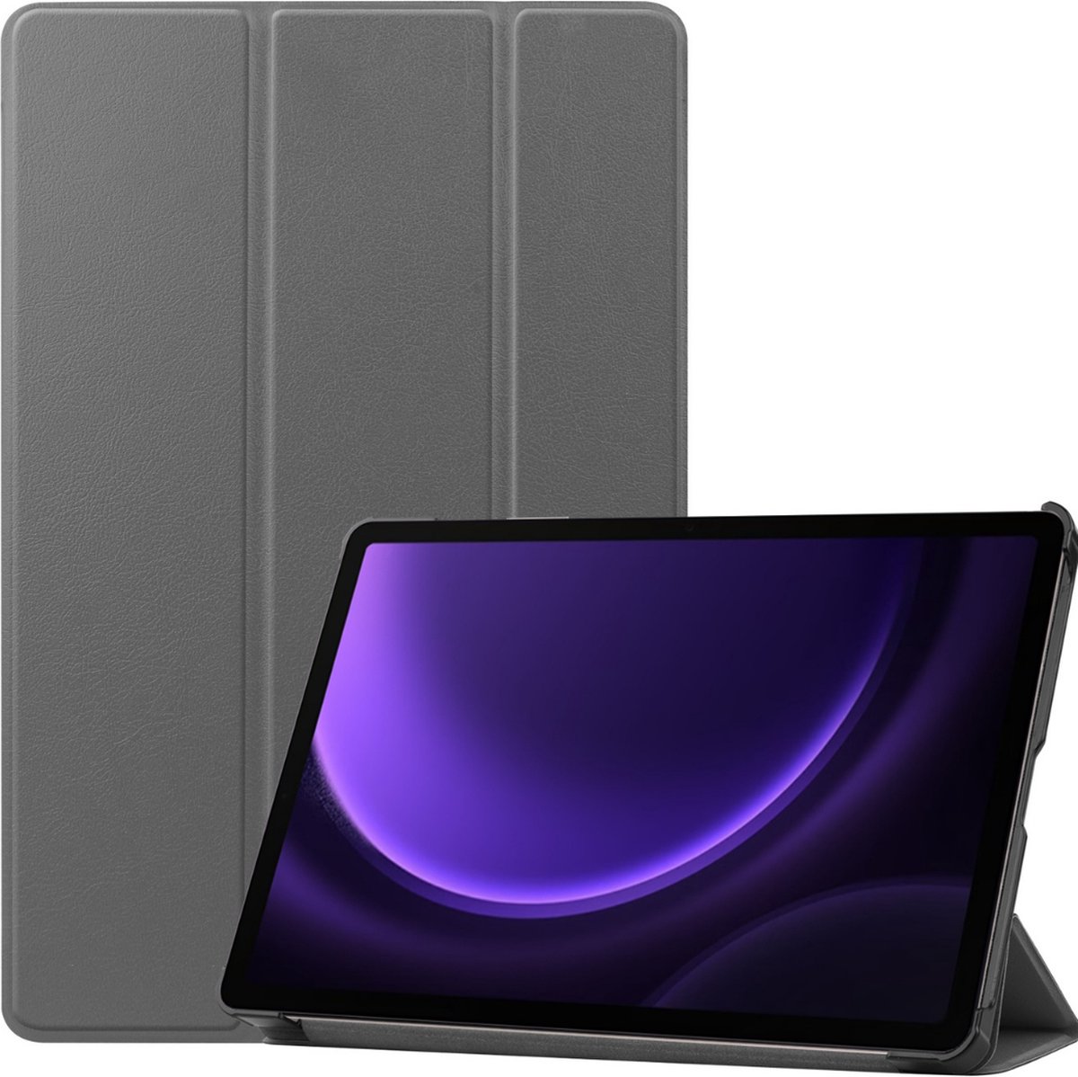 Case2go - Tablet hoes geschikt voor Samsung Galaxy Tab S9 FE (2023) - Tri-fold Case - Grijs