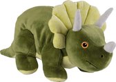 Warmies Warmte/magnetron opwarm knuffel - Dinosaurus/Triceratops - groen - 35 cm - pittenzak