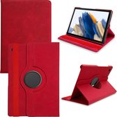 Casemania Hoes Geschikt voor Samsung Galaxy Tab A8 (10.5 inch 2021) Crimson Red - Draaibare Tablet Book Cover