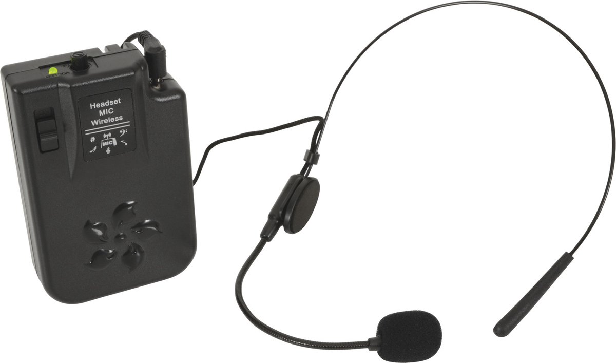 Qtx Sound BHS-175 headset microfoon + VHF beltpack voor Busker speaker