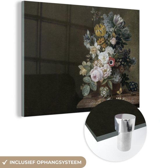 MuchoWow® Glasschilderij - glas - Bloemen - Oude meesters - Foto op acrylglas - Schilderijen