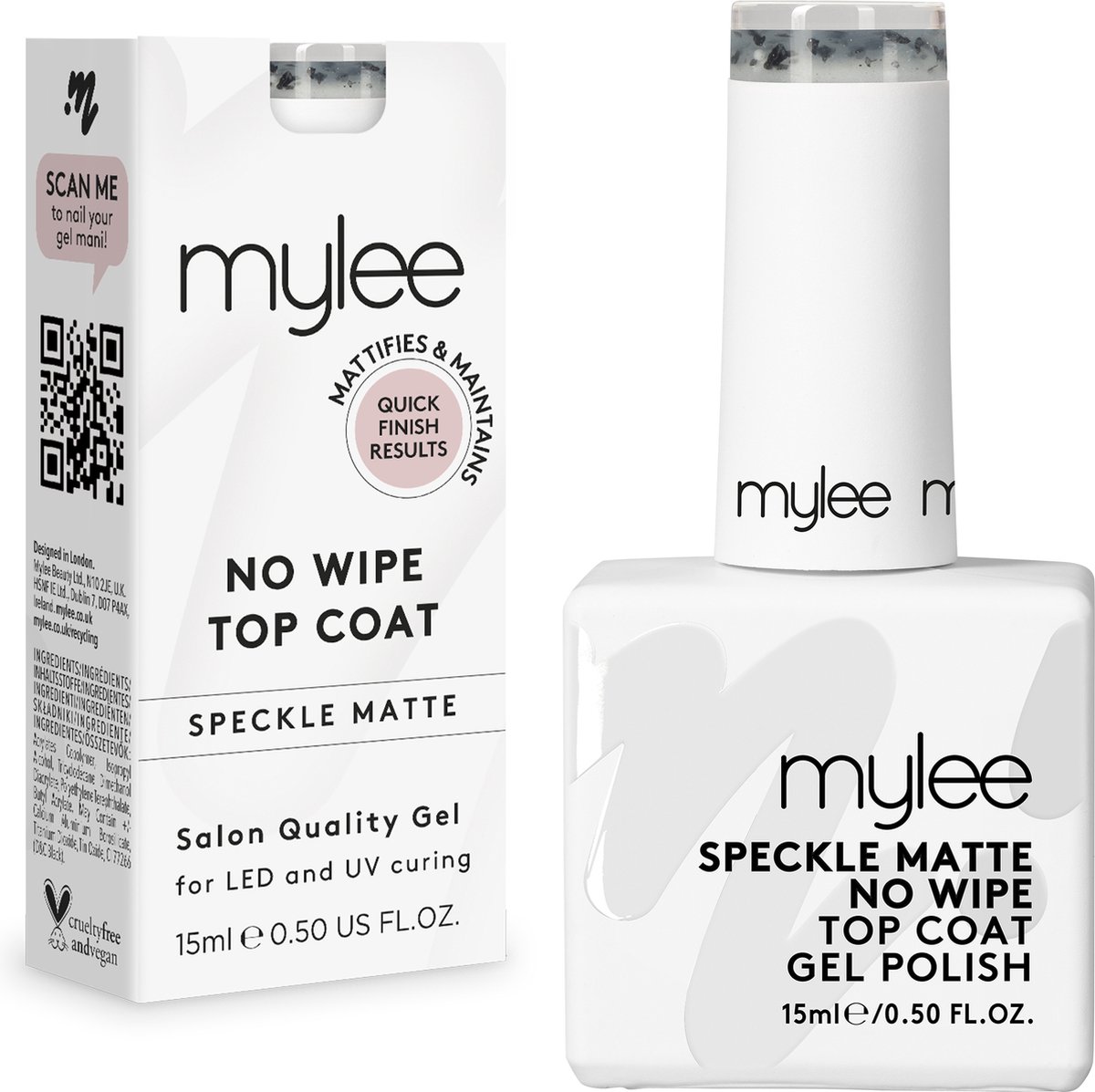 Goedkoopste Mylee Gespot Matte No-Wipe Gel-Nagellak Top Coat 15ml UV/LED Nail Art Manicure Pedicure voor professioneel & thuisgebruik - Langdurig en gemakkelijk aan te brengen