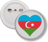 Button Met Speld - Hart Vlag Azerbaijan