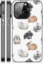 Dierenprint Telefoonhoesje geschikt voor iPhone 14 Pro Konijntjes