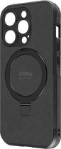 MagSafe iPhone 15 Pro Max hoesje, bi-materiaal steunring, 4Smarts - Zwart