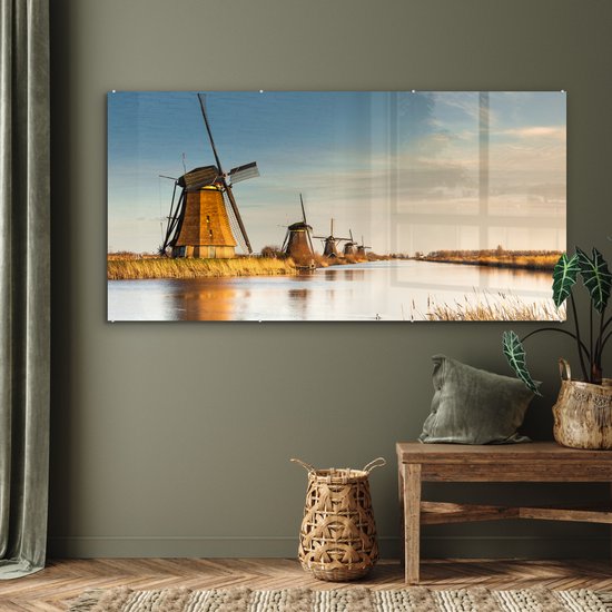 Peinture sur Verre - Moulin à Vent - Holland - Paysage - 160x80 cm - Peintures sur Verre Peintures - Photo sur Glas