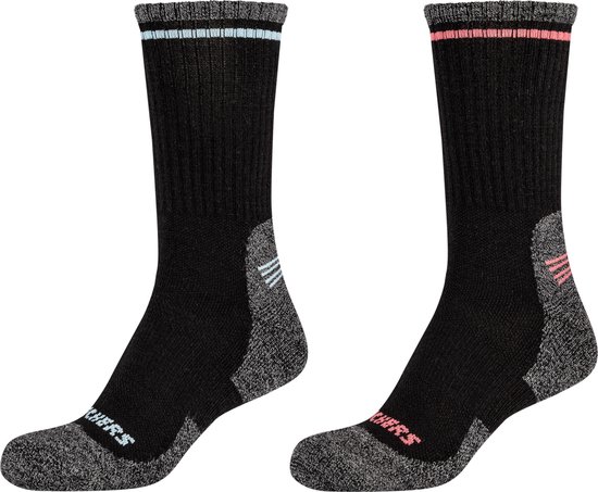 Skechers 2PPK Women Trail Wool Chaussettes SK41105-9999, Femme, Rose, Chaussettes, taille: 39-42