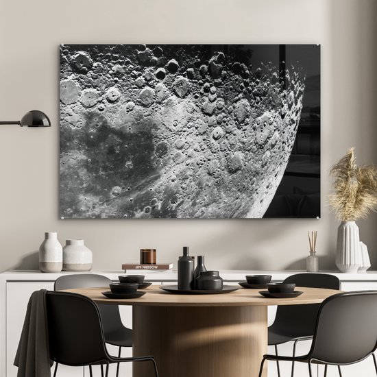 Peinture sur Verre - Lune - Espace - Zwart - 90x60 cm - Peintures sur Verre Peintures - Photo sur Glas