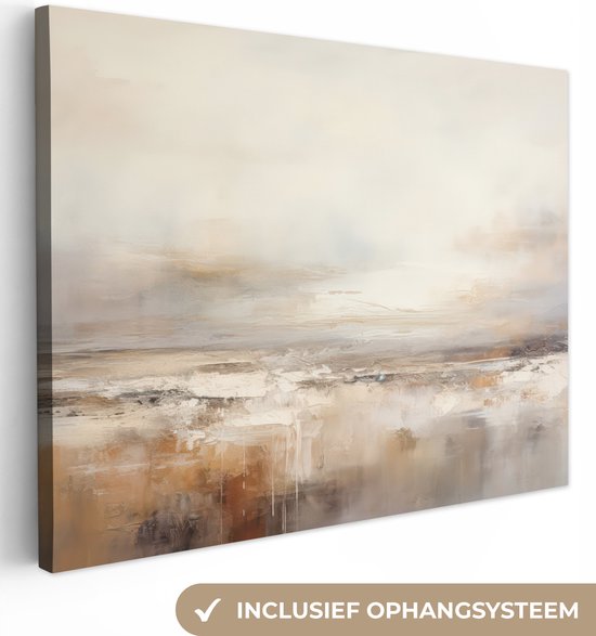 Canvas Schilderij Kunst - Industrieel - Grijs - Bruin - Abstract - 120x90 cm - Wanddecoratie