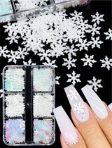 GUAPÀ® Nail Art Sneeuw Vlokken | 3D Kerst Nagels | Nageldecoratie 3D Kerstvlokken | Glow In The Dark | Nagel versiering | Rhinestones | Nagelglitters | Sneeuw vlokken Nail Art