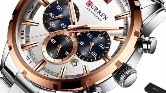 Curren Montres for Men Montre pour homme Montre pour Garçons Montre pour homme - Résistant à l'eau - Blauw Argent - Curren-NL®