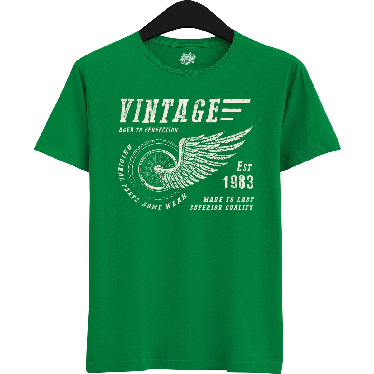A Vintage Motorcycle Addict Est 1983 | Retro Verjaardag Motor Cadeau Shirt - T-Shirt - Unisex - Kelly Groen - Maat XXL