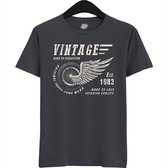 A Vintage Motorcycle Addict Est 1983 | Retro Verjaardag Motor Cadeau Shirt - T-Shirt - Unisex - Mouse Grey - Maat 3XL
