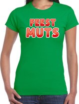 Bellatio Decorations verkleed t-shirt voor dames - Feest muts - groen/rood - carnaval S
