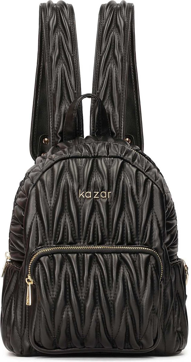 Black backpack with fine quilting