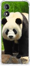 TPU Siliconen Hoesje Geschikt voor Motorola Moto E13 GSM Hoesje met doorzichtige rand Panda