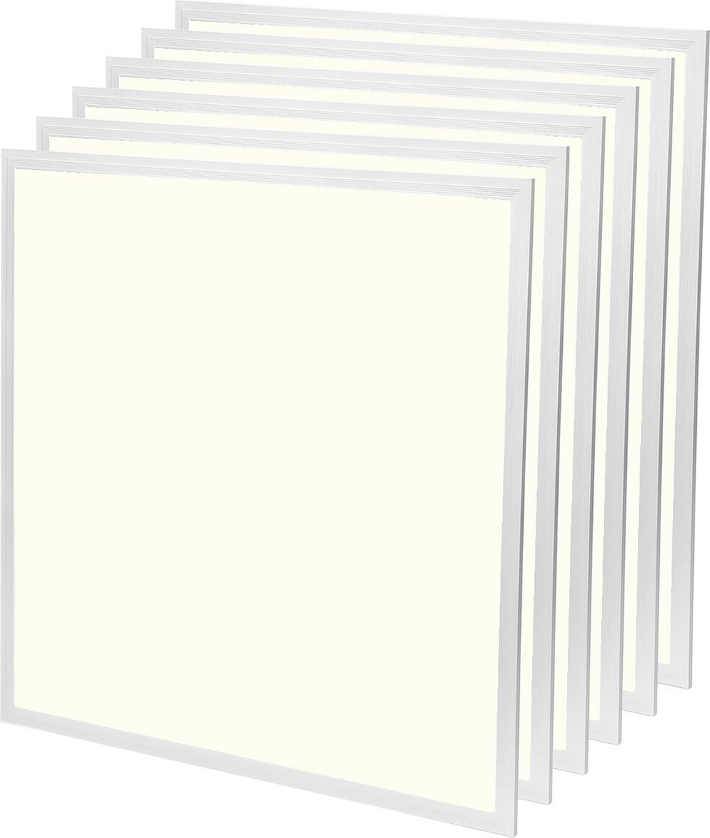 Velvalux LED Paneel 60x60 6 Pack - Velvalux Lumis - LED Paneel Systeemplafond - Natuurlijk Wit 4000K - 36W - Inbouw - Vierkant - Wit - Flikkervrij