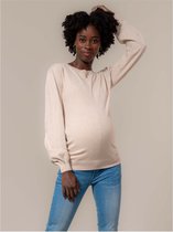 Prénatal zwangerschapstrui - Zwangerschapskleding - Light Brown Melange - Maat L