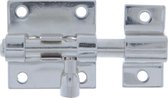 AMIG schuifslot/plaatgrendel - staal - 3 x 2.75 cm - vernikkeld - deur - schutting - hek