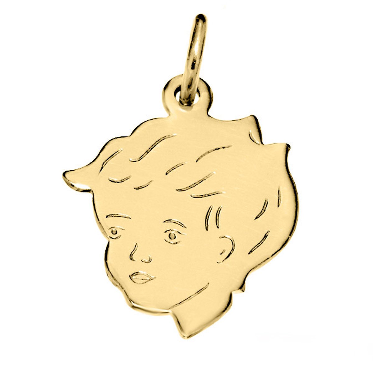 Juwelier Zwartevalk 14 karaat gouden jongen kinderkopje hanger - 14.101.166/14K