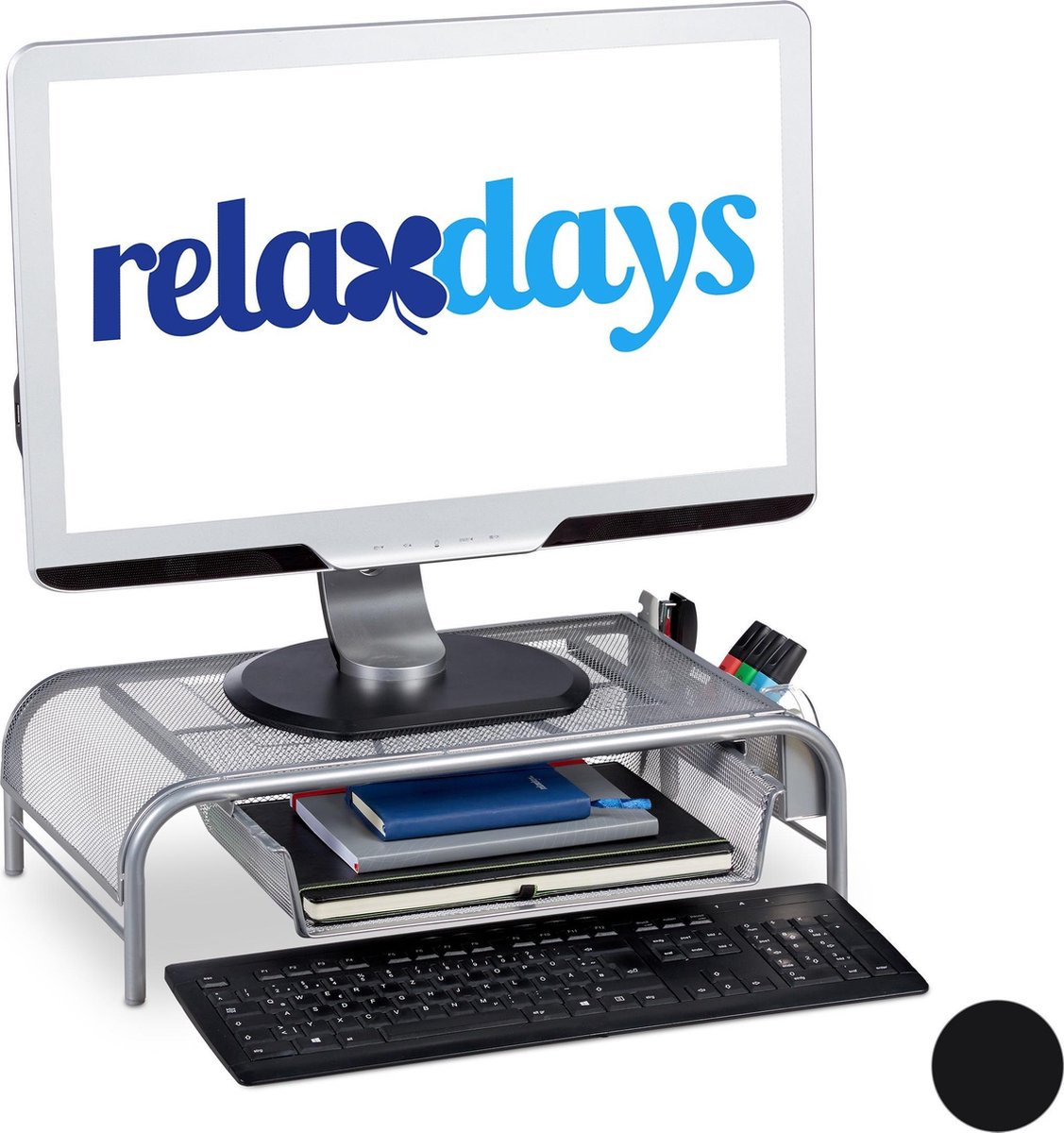 Relaxdays Monitorstandaard - laptopstandaard - monitor verhoger - beeldschermverhoger - zilver