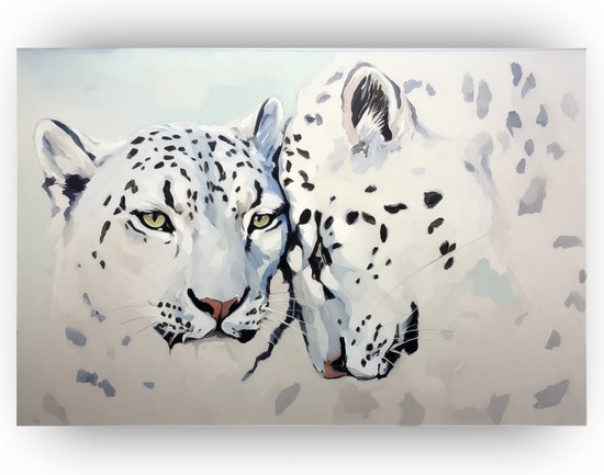 Schilderij luipaard - Luipaard schilderijen - Luipaarden - Dieren schilderijen - Woonkamer muurdecoratie - Schilderij plexiglas - 150 x 100 cm 5mm