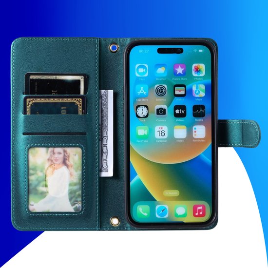 Hoesje geschikt voor Samsung Galaxy A51 - Bookcase - Pasjeshouder - Koord - Kunstleer - Groen