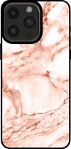 Smartphonica Telefoonhoesje voor iPhone 14 Pro Max marmer look - backcover marmer hoesje - Wit Rosé Goud / TPU / Back Cover geschikt voor Apple iPhone 14 Pro Max