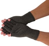 Dunimed Reuma Artritis Handschoenen - Compressie Handschoenen met Open Vingertoppen - Grijs - XL