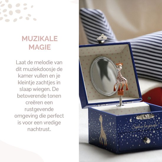 Sophie de giraf Muziekdoosje Stars - Baby muziekdoos - Kraamcadeau - Babyshower cadeau - 10.5x10.5x8.5 cm - Glow in the dark van Sophie de Giraf. — afbeelding 2
