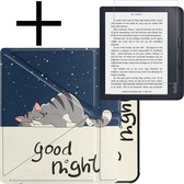 Hoes Geschikt voor Kobo Libra 2 Hoesje Bookcase Cover Book Case Hoes Sleepcover Met Screenprotector - Kat