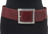 Thimbly Belts Dames brede heupriem rood - dames riem - 6 cm breed - Rood - Echt Nerf Leer - Taille: 95cm - Totale lengte riem: 110cm