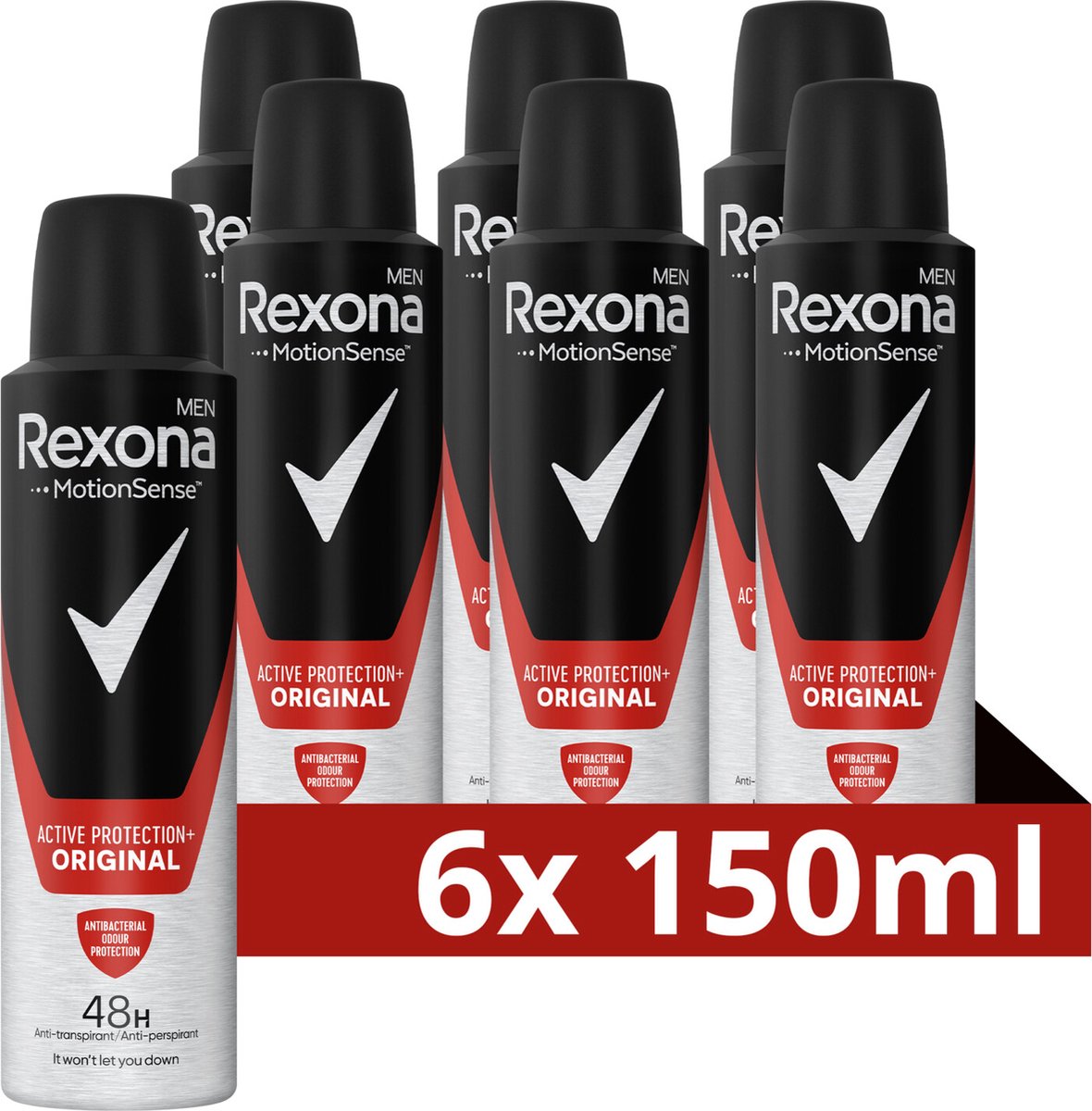 Goedkoopste Rexona Men Anti-Transpirant Spray - Active Protection Original - met MotionSense Technologie - 6 x 150 ml