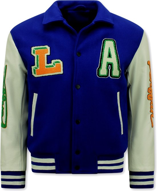 Geborduurde Retro College Jackets Oversized - 851 - Blauw