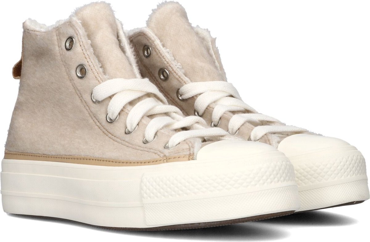 Converse Chuck Taylor All Star Lift Hoge sneakers - Dames - Beige - Maat  36,5 | bol