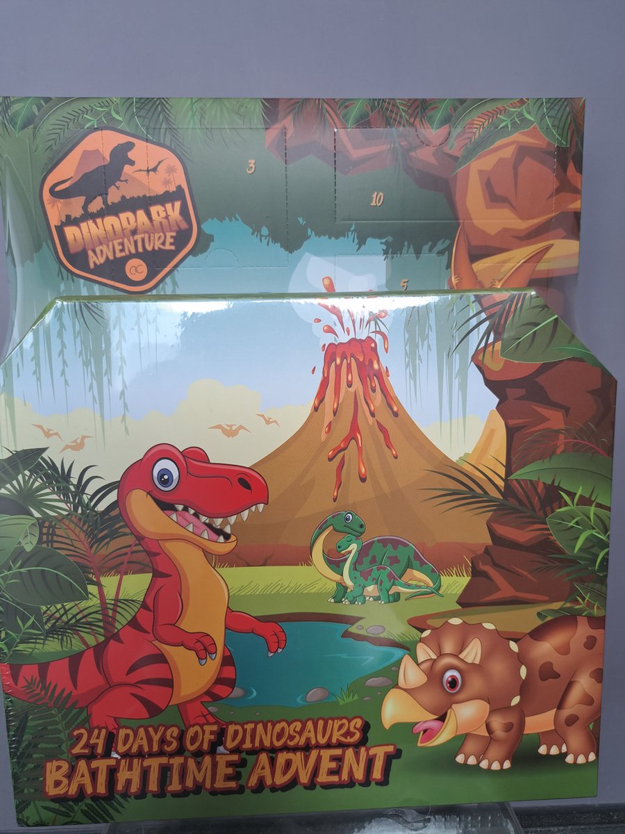 Goedkoopste adventskalender kinderen - advents kalender dinosaurus - geschenk set kinderen - douche gel - badfizzer - badschuim - badparels