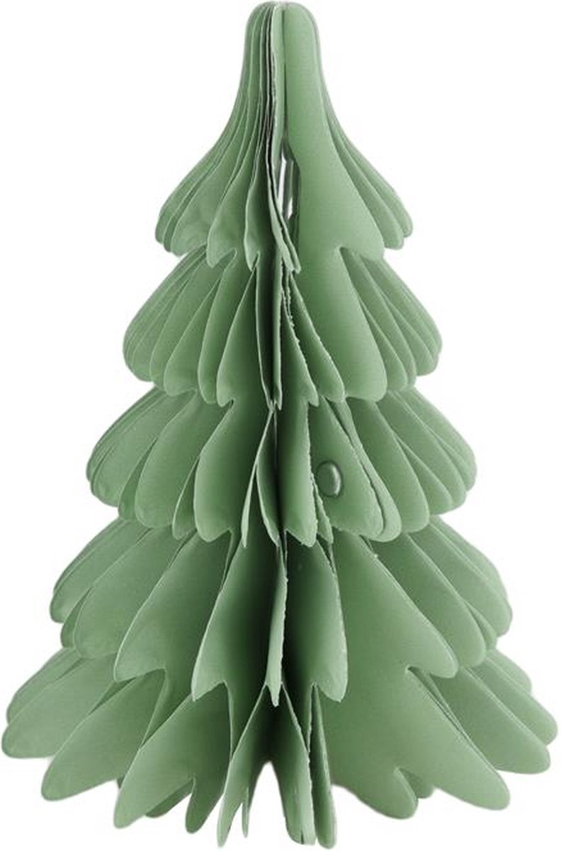 Kerstboom papier 12x12x18cm licht groen