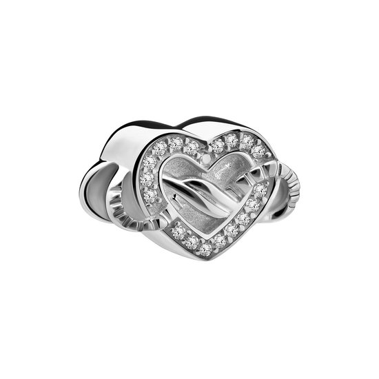 Lucardi Femme Argent Charm Coeur et Infini - Pendentif - Argent 925 - Couleur argent