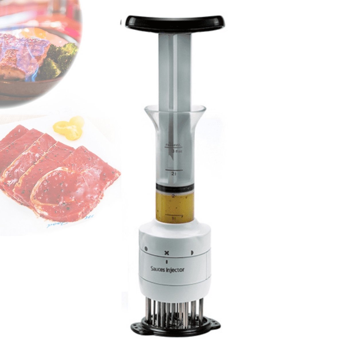 Livano Marinade Injector - Marinade Injectiespuit - Marinade Spuit - Vlees Injectiespuit - Vlees Spuit - Bbq Injectiespuit - Vlees Injector - Meat Injector