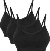 Dames ondergoed Strech Duenn Push up Yoga Sports BH Bra Top Set voor fitnesstraining bekleding 2-/3-pack - kleur zwart - Maat M