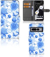 Hoesje voor Google Pixel 7 Pro Flowers Blue