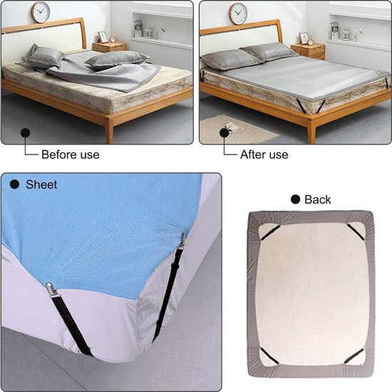 Attaches élastiques réglables pour drap de lit, housse de matelas