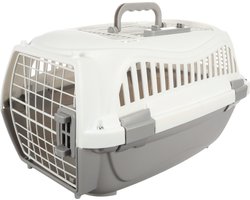Flamingo Transportkooi "Globe" – Grijs – 57 x 35 x 37 cm – Ruime Reiskooi voor Katten en Kleine Honden