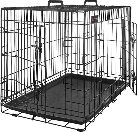 Foto: Hondenbench hondenkooi hondenbench opvouwbaar honden bench honden kooi hondenbench auto hondenbench xl 14 9 kg ijzer zwart 107 x 70 x 77 5 cm