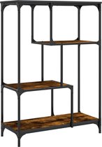 vidaXL - Boekenrek - 81x36x115 - cm - bewerkt - hout - en - staal - gerookt - eikenkleur