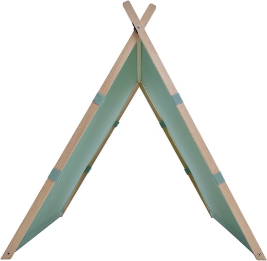 Tente tipi verte pour enfant bois FSC et coton Alba de Sunny