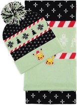 Pokémon - Bonnet et Écharpe Pikachu - Coffret Cadeau - Vert