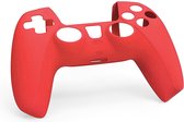 Siliconen Softcase Cover geschikt voor Playstation 5 DualSense Controller - Joystick | Compleet 360 graden beschermhoes - case - skin - behuizing | Rood TP5-0512