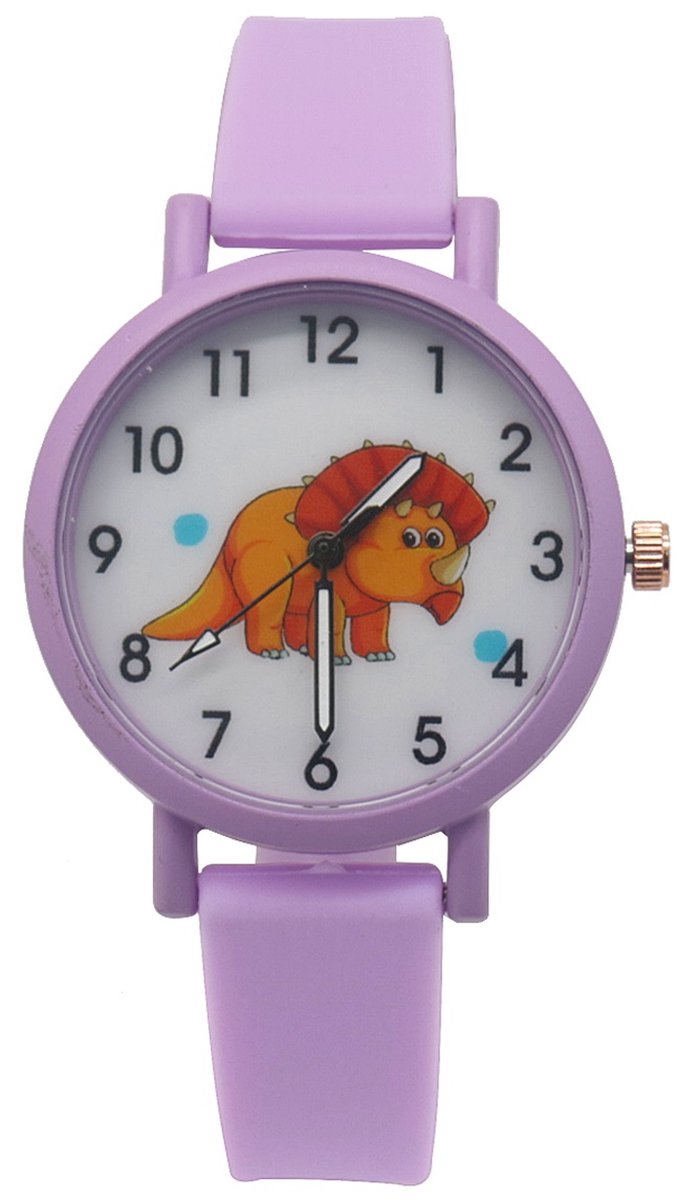 Horloge voor Kinderen - Dino - Kast 34 mm - Paars