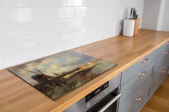 Protection induction - Vue de La Haye - 83x51,5 cm - Protection induction - Plaque de protection induction - Tapis induction - Antidérapant - Décoration Cuisine - Accessoires de vêtements pour bébé Cuisine